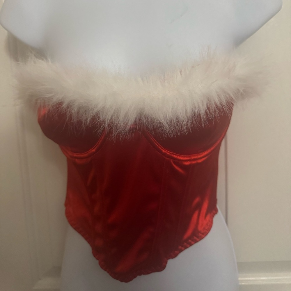 Forever 21 Christmas Sexy Santa Lingerie Bustier Corset Adjustable Size S NWT